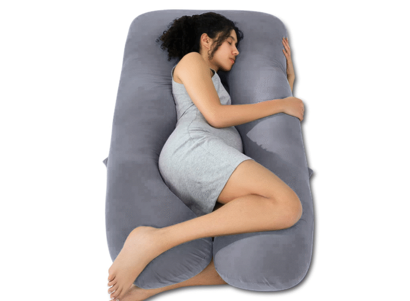 U Shaped Full Body Maternity Pillow for Pregnant Support – Grey