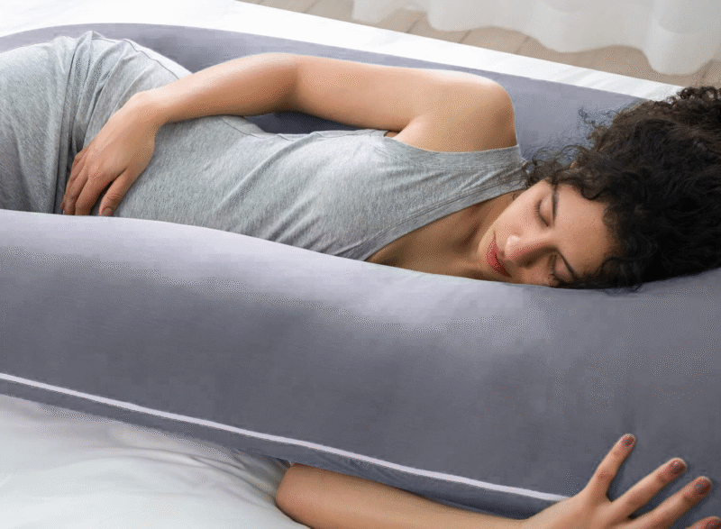 U Shaped Full Body Maternity Pillow for Pregnant Support – Grey - Image 6