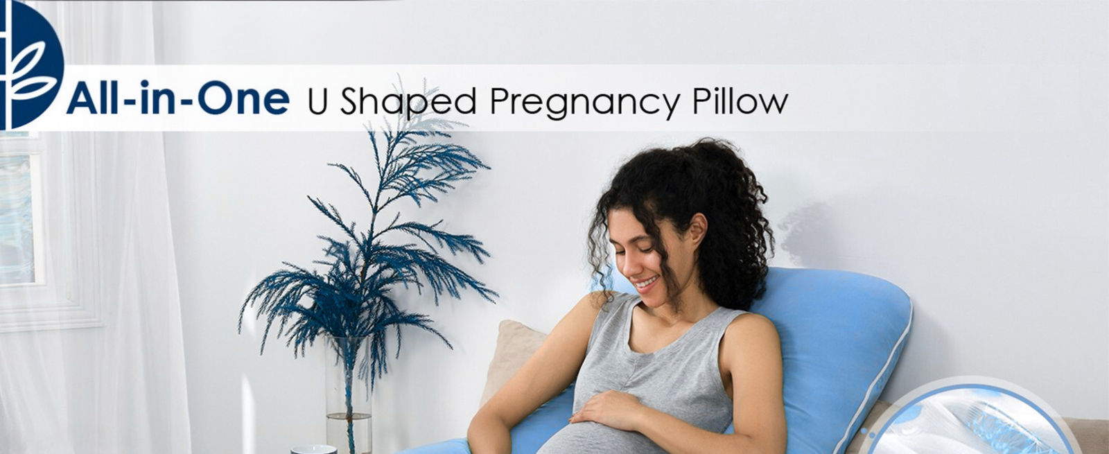 Adjustable U shaped pregnancy pillow providing customizable support for pregnant women