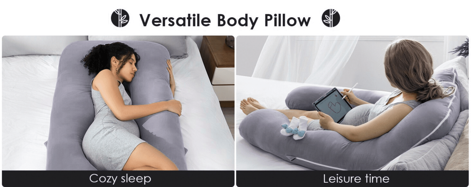 Cooling pregnancy pillow with breathable cover to prevent overheating