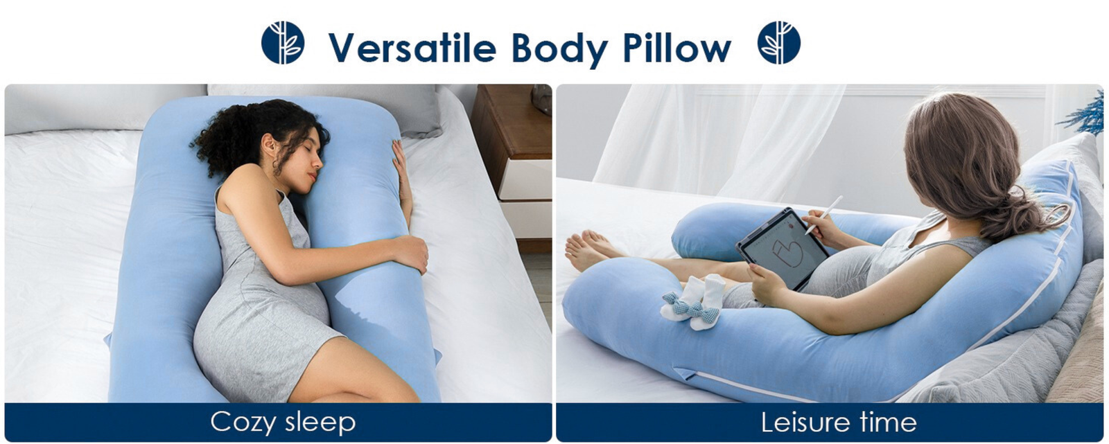  Ergonomic pregnancy pillow providing belly support and full body alignment for pregnant women 