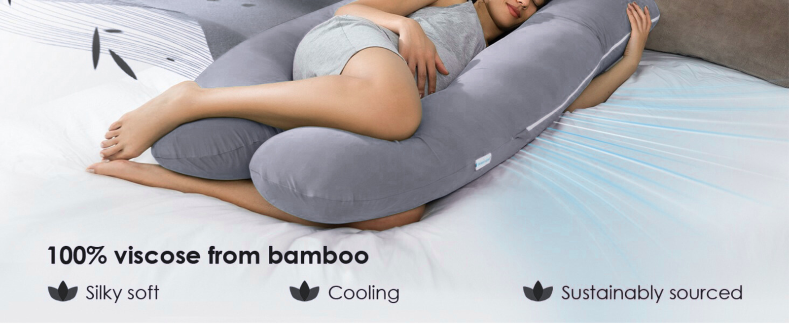 Ergonomic pregnancy pillow supporting the belly