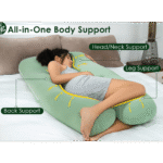 Maternity body pillow for sleep support during pregnancy in India – designed for full-body comfort