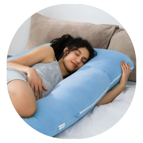 U-shape pregnancy pillow for full-body support and comfort