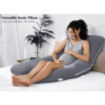 U-shape maternity pillow supporting side sleeping during pregnancy