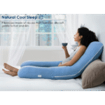 U shaped maternity pillow providing effective back pain relief for pregnant women