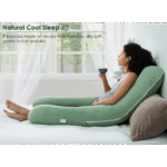 U-shaped pregnancy pillow in velvet green for full-body support and comfort during pregnancy
