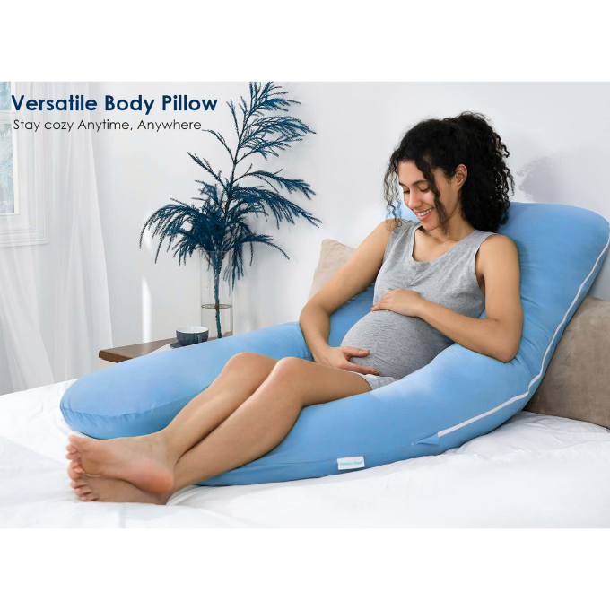 U-Shaped Maternity Pillow for Comfortable Sleep and Enhanced Back Support for Pregnant Women