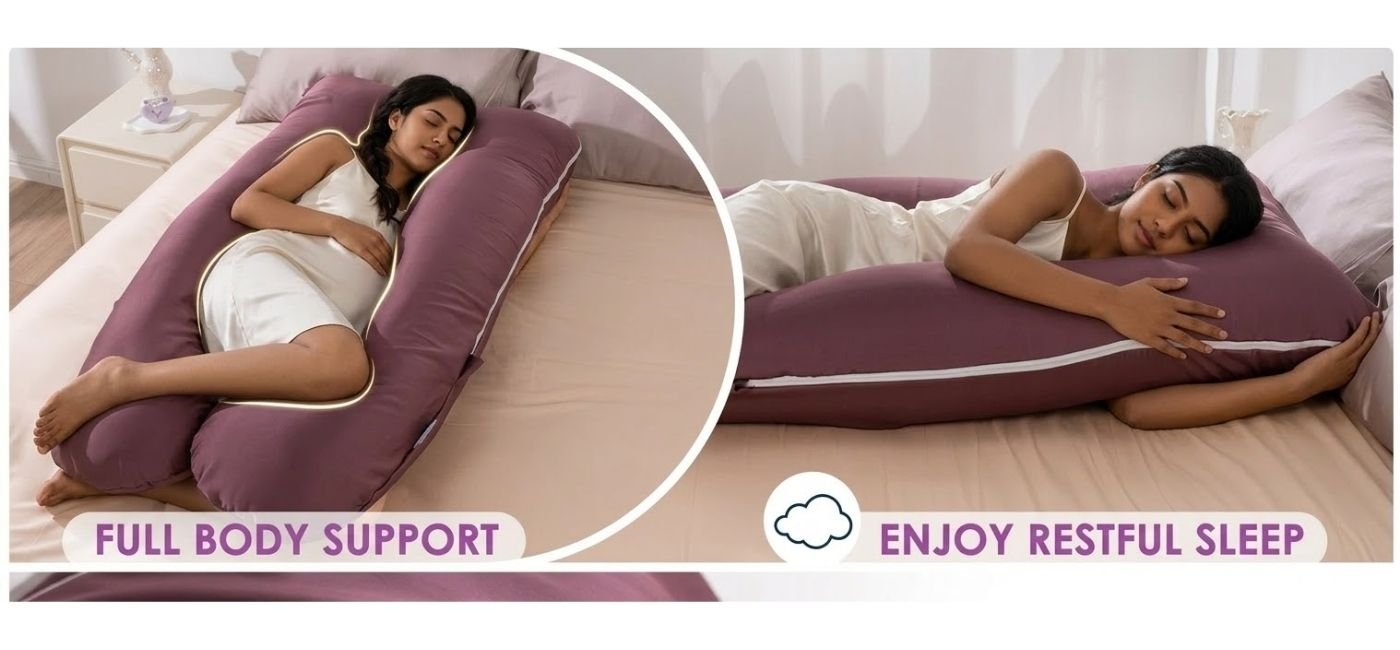pregnancy pillow full body support maternity pillow breathable velour fabric India