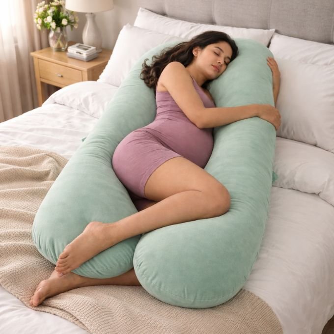 pregnancy sleeping pillow soft maternity pillow breathable fabric full body support